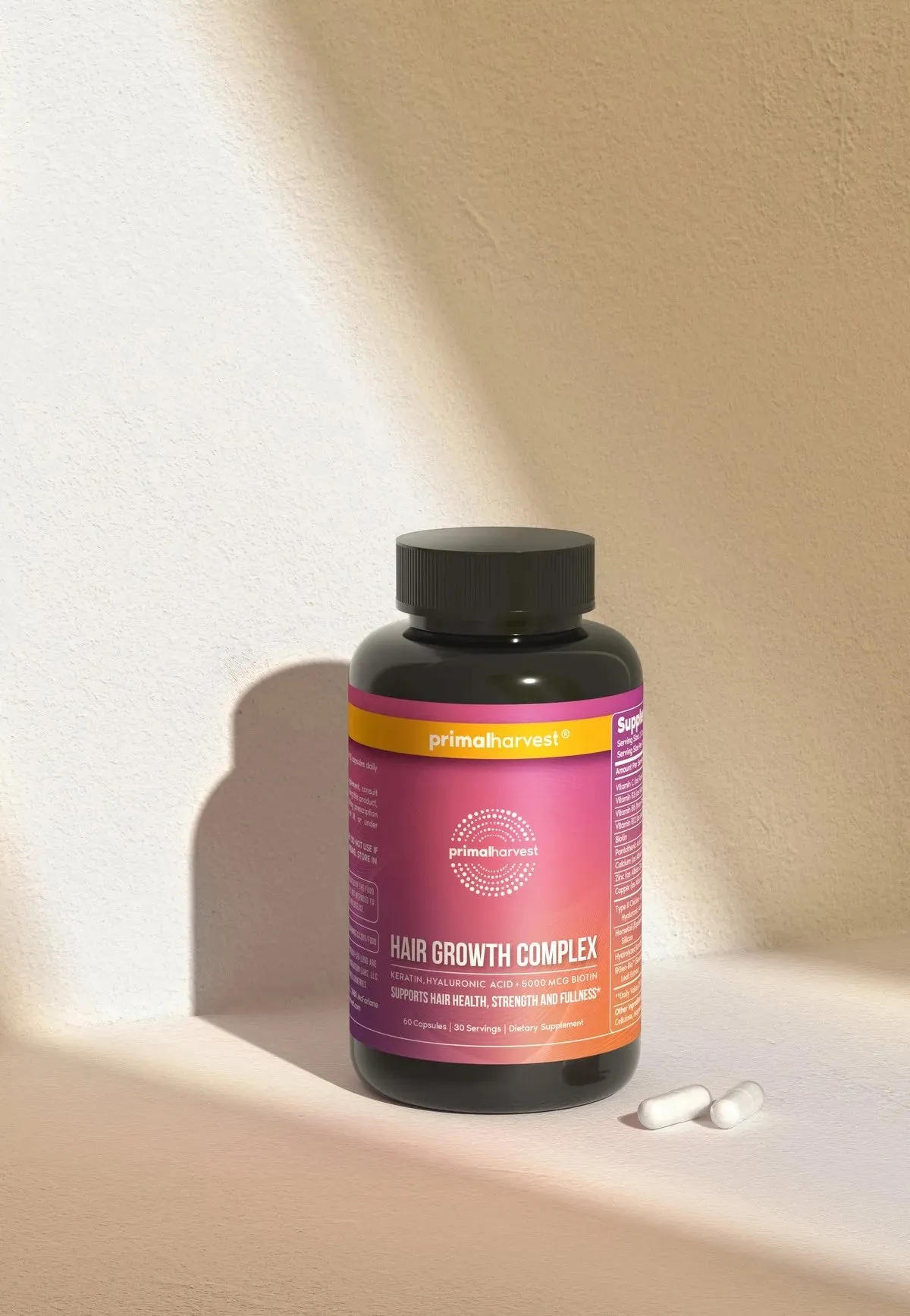 Primal Hair Growth Complex bottle with capsules