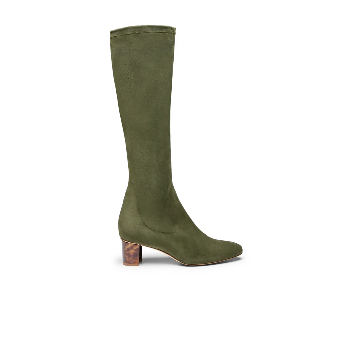 Alexandra 50 in olive stretch suede