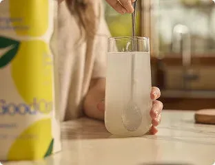 Stirring a glass of Organic Hydration
